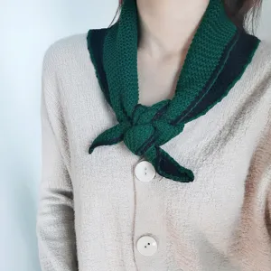 Bufanda triangular tejida para mujeres, pañuelo de invierno cálido, elegante chal de lana.
