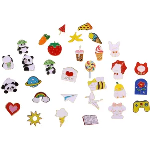 Leuke emaille speldjes set metalen badge cartoon dier fruit tas kleding accessoire