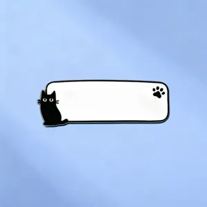 Broche Minimalista de Burbuja de Diálogo con Gato Negro y Pata de Metal Esmaltado Pin de Insignia para Ropa Bolsa Accesorios de Animales Lindos
