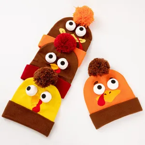 Lindo gorro de punto de pavo de acción de gracias otoño invierno cálido gracioso gorro acrílico