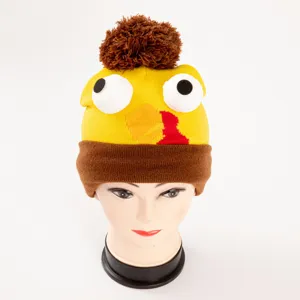 Otoño invierno lindo pavo gorro de punto cálido divertido vacaciones novedad gorro mujer