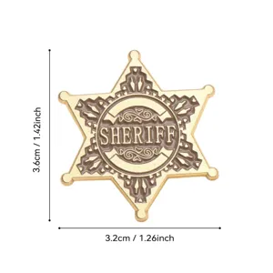 Sheriff star enamel pin badge vintage metal brooches for clothing backpack hat decor