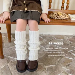 Children's thick knitted leg warmers for autumn and winter cute little girls socks