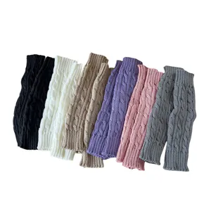 Children knit leg warmers winter warm solid color slouch socks main display multi-color set