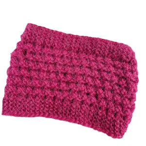Winter gebreide haarband orenwarmer mode fuchsia haaraccessoire voor koude dagen