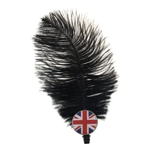 Pinza para el pelo de pluma de avestruz negra con bandera británica para fiesta.