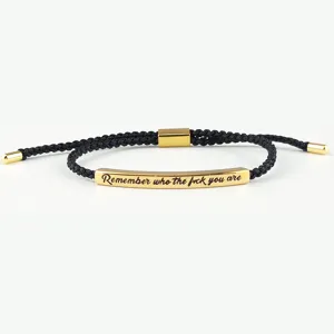 Bracciale Motivazionale Inciso in Acciaio Inossidabile Cordino Intrecciato Regolabile Gioielli per Uomo Donna
