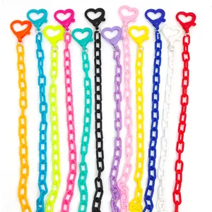 Catenella per Occhiali in Acrilico con Chiusura a Cuore Cordino per Mascherina Anti-smarrimento per Bambini Donna Catena a Maglie in Plastica