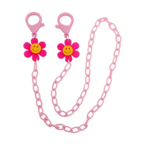 Kinderen roze acryl glimlach bloem ketting masker koord bril detailweergave dagelijks