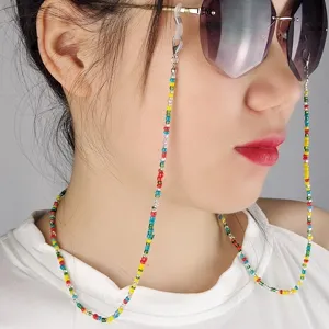 Colorful beaded glasses chain mask lanyard for women stylish multi-use eyewear retainers.