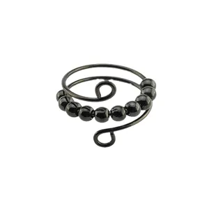 Verstellbarer Anti-Angst-Ring mit beweglichen Perlen, Edelstahl Stressabbau Drehring.