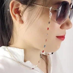 Chaîne de Lunettes en Cuivre Perlée Minimaliste Cordon de Lunettes Plaqués Sous Vide Pour Unisex