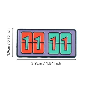 Creative dual 11 enamel brooch pin, colorful metal badge accessory for casual outfits.