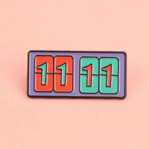 Creative double 11 enamel lapel pin cute metal badge fashion accessories for holiday gift