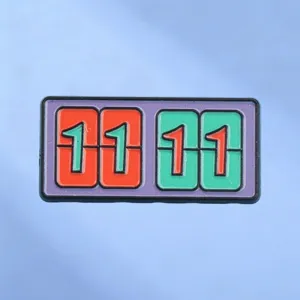 Creative Cartoon Flip Clock Number Brooch Pin Alloy Enamel Badge Color Block Digital Lapel Pin Jewelry Gift For Friends Unisex