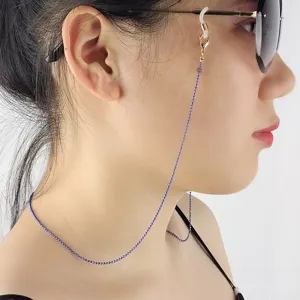Lila Perlen Brillenband Masken Kette stilvolle multifunktionale Brillenaccessoires fuer Damen.