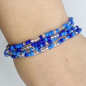 Braccialetto multicolore di perline di vetro multi-filo o catena per mascherina elegante.