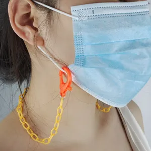 Catena per mascherina in acrilico porta occhiali plastica colorata dettagli bambini.