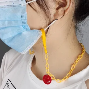 Acrylic smiley face mask chain anti-lost neck strap fashion eyewear retainer cord accessory