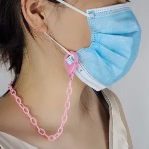Catena per maschera in acrilico rosa anti-perdita cordino per occhiali catena plastica