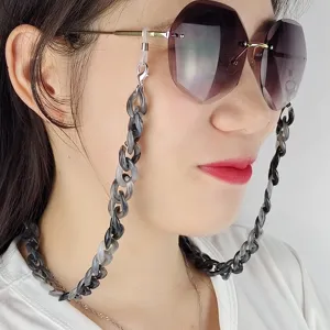 Catena per occhiali in acrilico alla moda retro cordino da collo per maschera donna