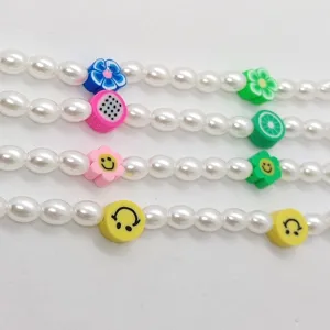 Chaine de lunettes en perles d'argile polymere cordon anti-perte pour masque femme