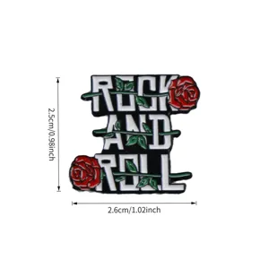 Rock and roll rode roos metalen emaille speld mode badge kleding rugzak accessoire