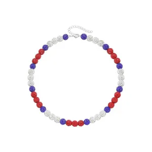 Collana Baseball in Argilla con Strass Hip Hop per Uomo Donna Colorata Scintillante Pave Disco Ball Gioielli Sportivi Regalo Collana Bracciale
