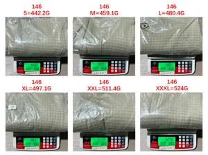 Tableau des poids pour pantalons de jogging homme en tissu gaufre kaki, tailles S à XXXL.