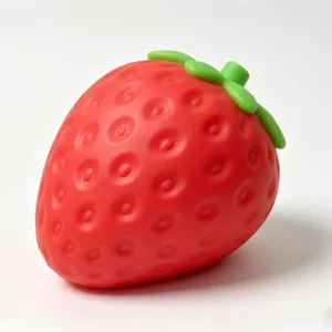 Realistic red strawberry squishy toy for stress relief and slow rebound sensory play