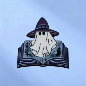 Halloween Zauberer Geist Emaille Anstecknadel Zauberbuch Legierung Brosche Süß Cartoon Abzeichen Kleidung Rucksack Hut Urlaub Schmuck