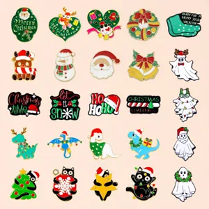 Süße Weihnachten Emaillierte Anstecknadeln Set Metall Cartoon Broschen für Kleidung Dekoration.