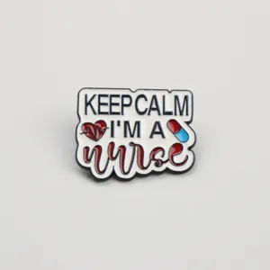 Nurse metal enamel brooch badge with creative text design, ideal accessory gift for medical staff.