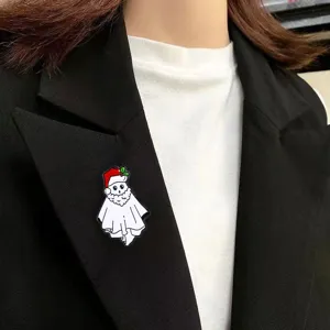 Weihnachten Geist Metall Brosche Pin niedliche Urlaubs Kleidung Zubehör Detailaufnahme