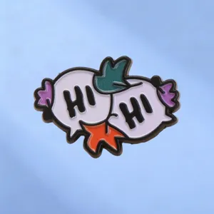 Cartoon HI Speech Bubble Enamel Brooch Pin Alloy Badge Fashion Jewelry For Backpack Clothing Women Men Accessories