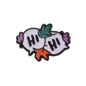 Cute cartoon bubble HI enamel pin badge fashion backpack clothing accessory metal jewelry