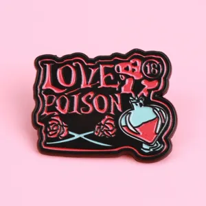 Dunkler romantischer Liebesgift Emaillestab Gothic Metall Abzeichen Kleidung Taschen Dekor