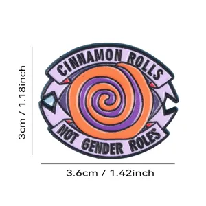 Funny anime eye enamel pin badge featuring cinnamon rolls design, perfect for bags and backpacks.