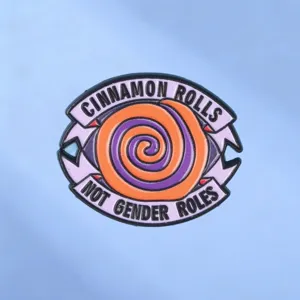Cinnamon Rolls Not Gender Roles Anime Eye Brooch Alloy Enamel Badge For Bags Backpacks Stationery Funny Statement Pin Jewelry Gift Unisex