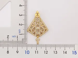 Gold plated micro pave cubic zirconia religious pendant charm necklace fashion jewelry size