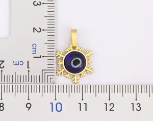 Piondente malocchio fiocco di neve placcato oro, design geometrico squisito per accessori di gioielli.