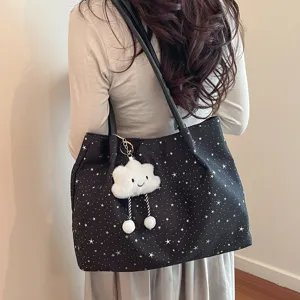 Korean casual shoulder bag large capacity tote bag for women simple daily commute stylish bag