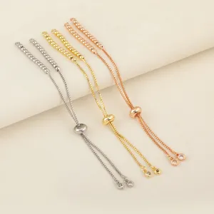 Adjustable slider chain jewelry accessory gold silver rose gold bead extension bracelet part
