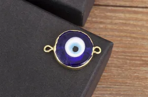 Pendentif breloque œil turc en cuivre pour fabrication de bijoux et bracelet détails