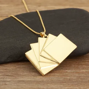 Elegante 18K vergulde speelkaart hanger ketting stijlvolle mode sieraden voor dames