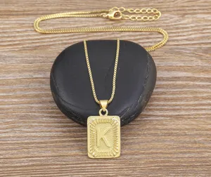 Gold letter K pendant necklace for men hip hop stainless steel jewelry fashion accessories