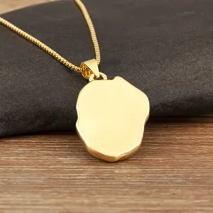 Gold plated irregular geometric pendant necklace elegant clavicle chain fashion jewelry gift