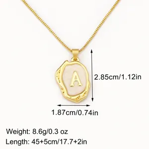 18k gold plated irregular enamel letter a pendant necklace fashion women jewelry accessory