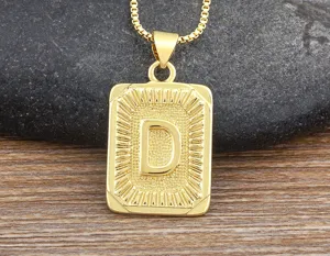 Men 18K gold plated hip hop initial letter D pendant necklace european American fashion jewelry