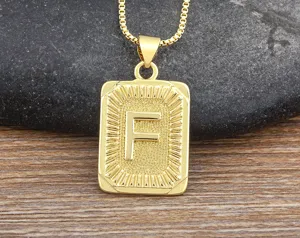 Gold initial letter F pendant necklace for men hip hop style stainless steel jewelry accessory